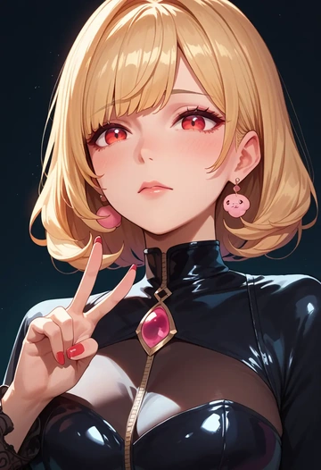 nijisanji,pomu_rainpuff,black widow bodysuit,spiderweb cape,leather gloves  - AI generated anime art