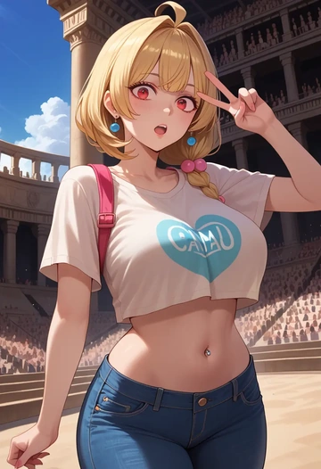 nijisanji,pomu_rainpuff,crop top  - AI generated anime art