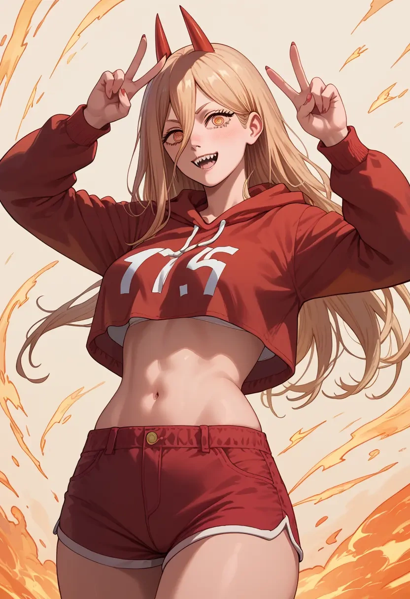 chainsaw_man,power_(chainsaw_man),red velvet shorts  - 