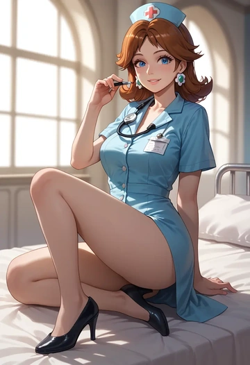 mario_(series),princess_daisy,nurse  - AI generated anime art