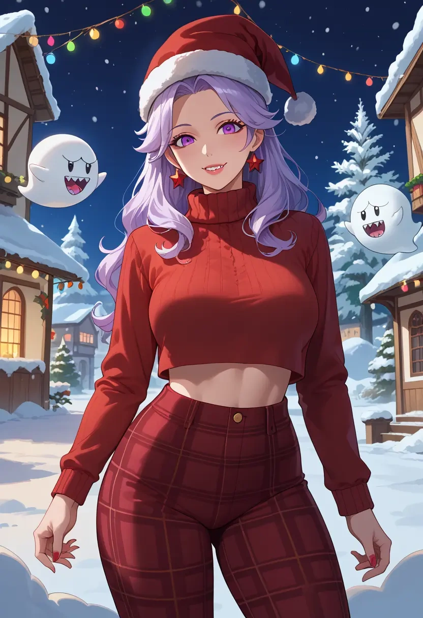 mario_(series),princess_king_boo,Christmas,plaid trousers  - 