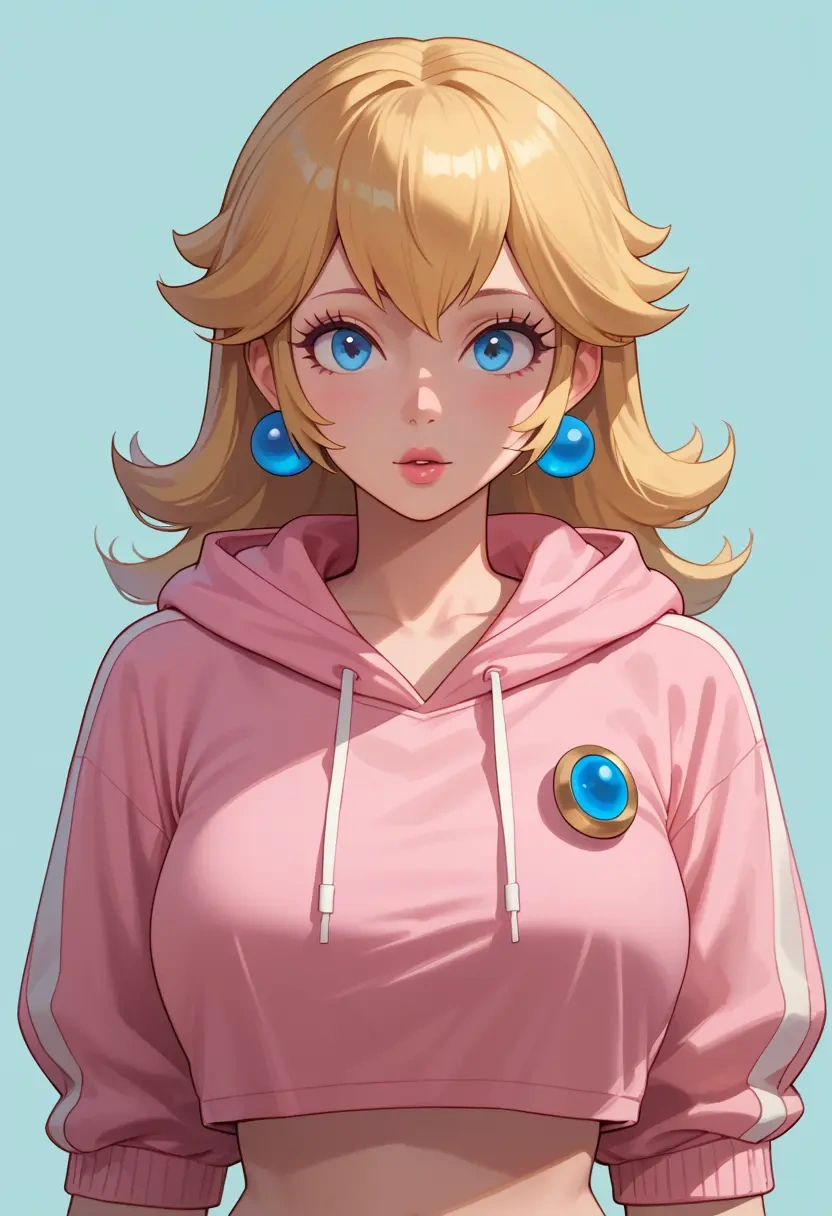 mario_(series),princess_peach,hoodie,cropped,high-waisted joggers  - 