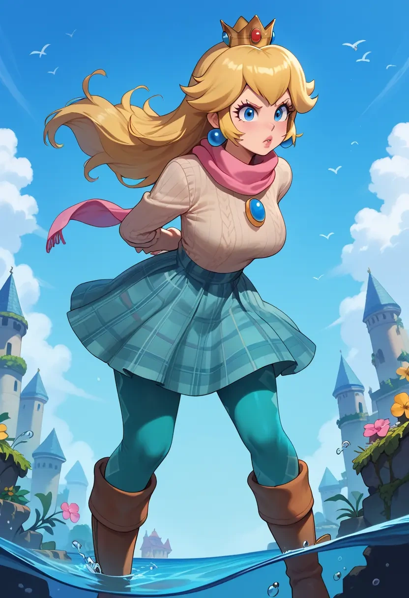 mario_(series),princess_peach,winter,student uniform,fur-lined parka  - 