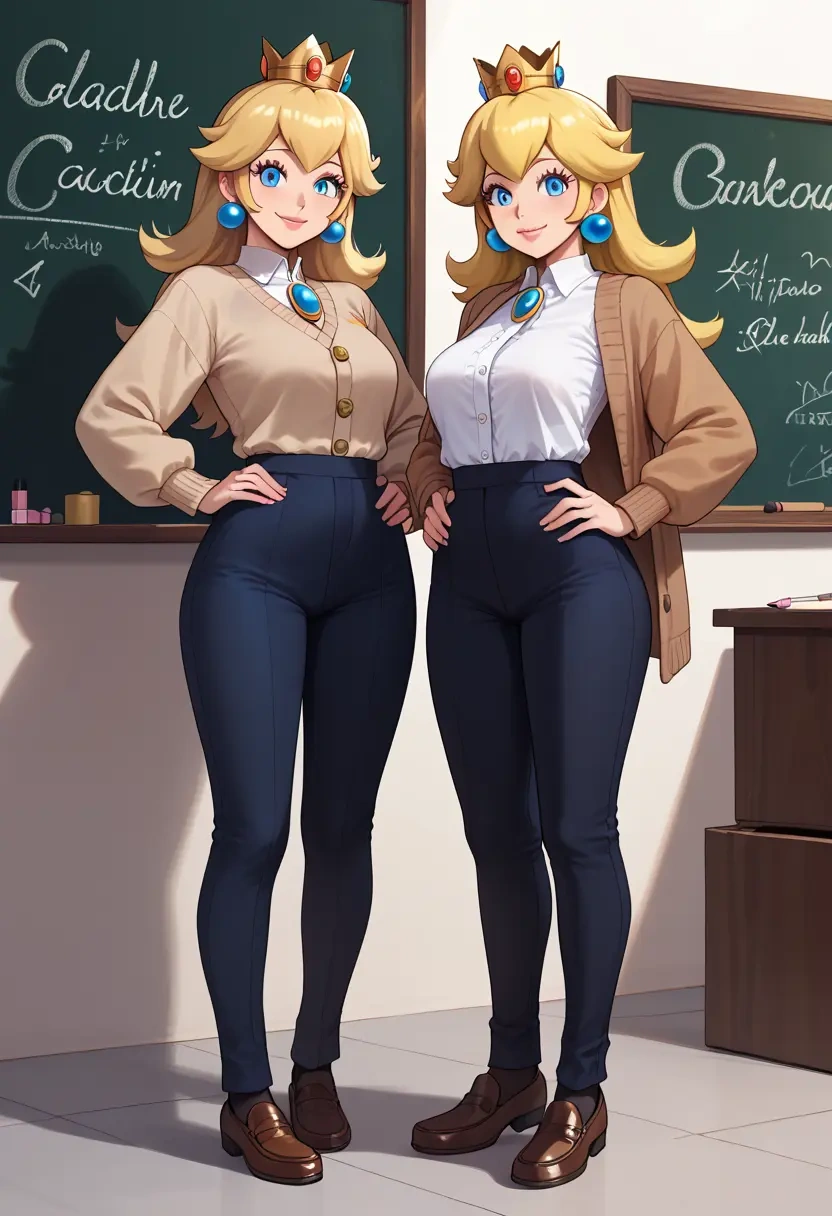 mario_(series),princess_peach,teacher, sweater  - 