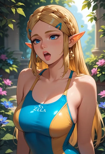 the_legend_of_zelda,princess_zelda,swimsuit,sexy  - AI generated anime art