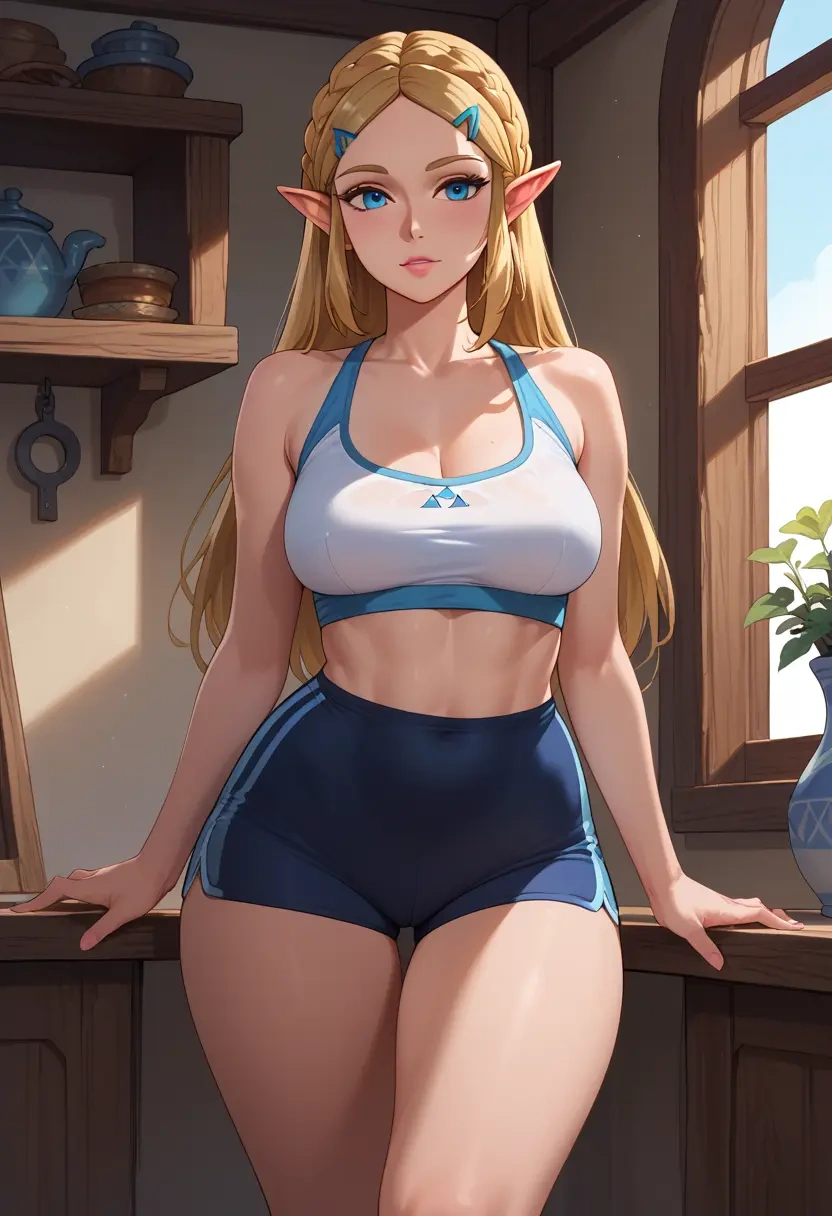 the_legend_of_zelda,princess_zelda,yoga shorts  - 