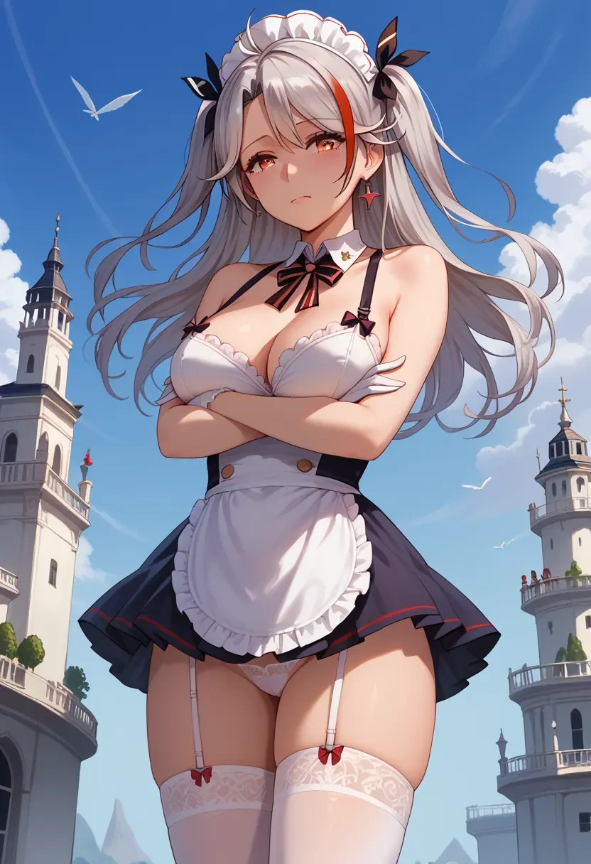 azur_lane,prinz_eugen_(azur_lane),maid, sexy, stockings,panties  - 