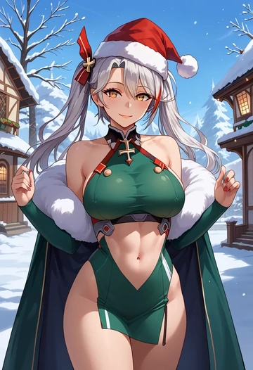 azur_lane,prinz_eugen_(azur_lane),Christmas,dress  - AI generated anime art