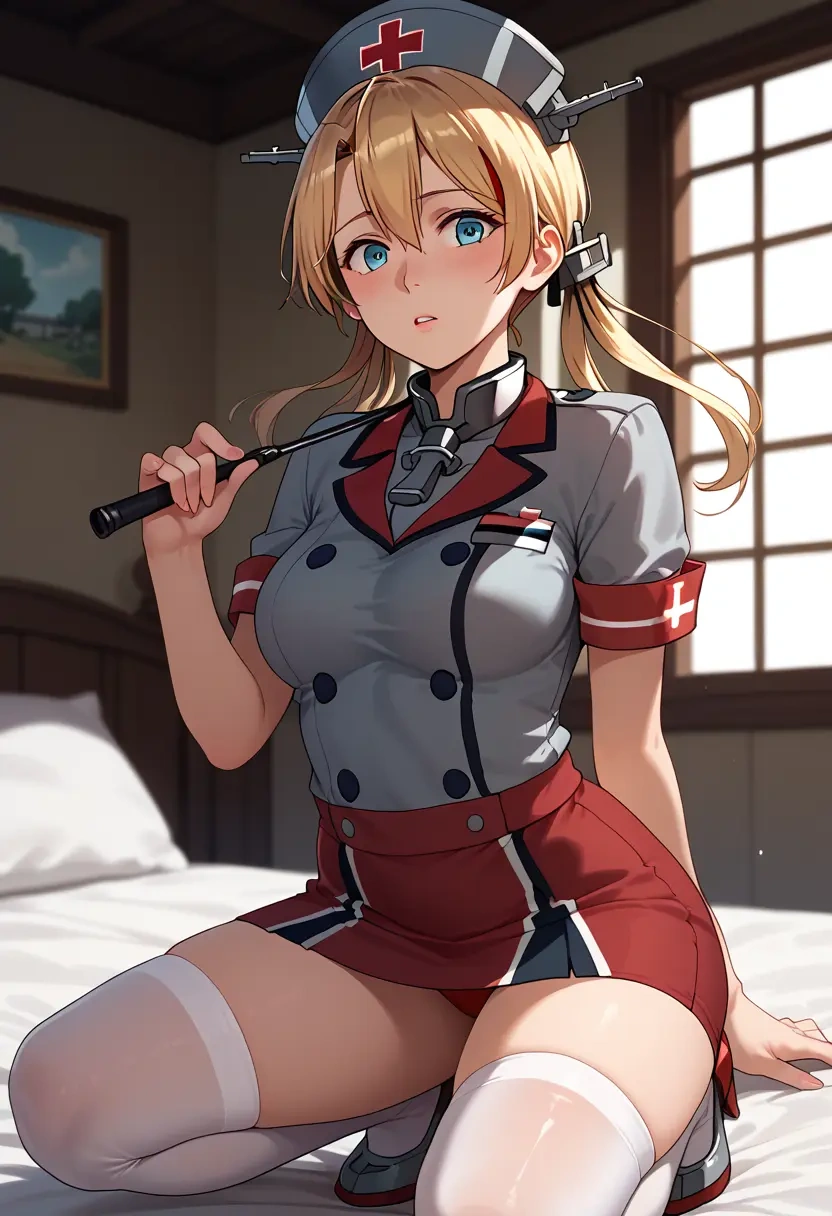 kantai_collection,prinz_eugen_(kancolle),nurse,stockings,sexy,panties  - 