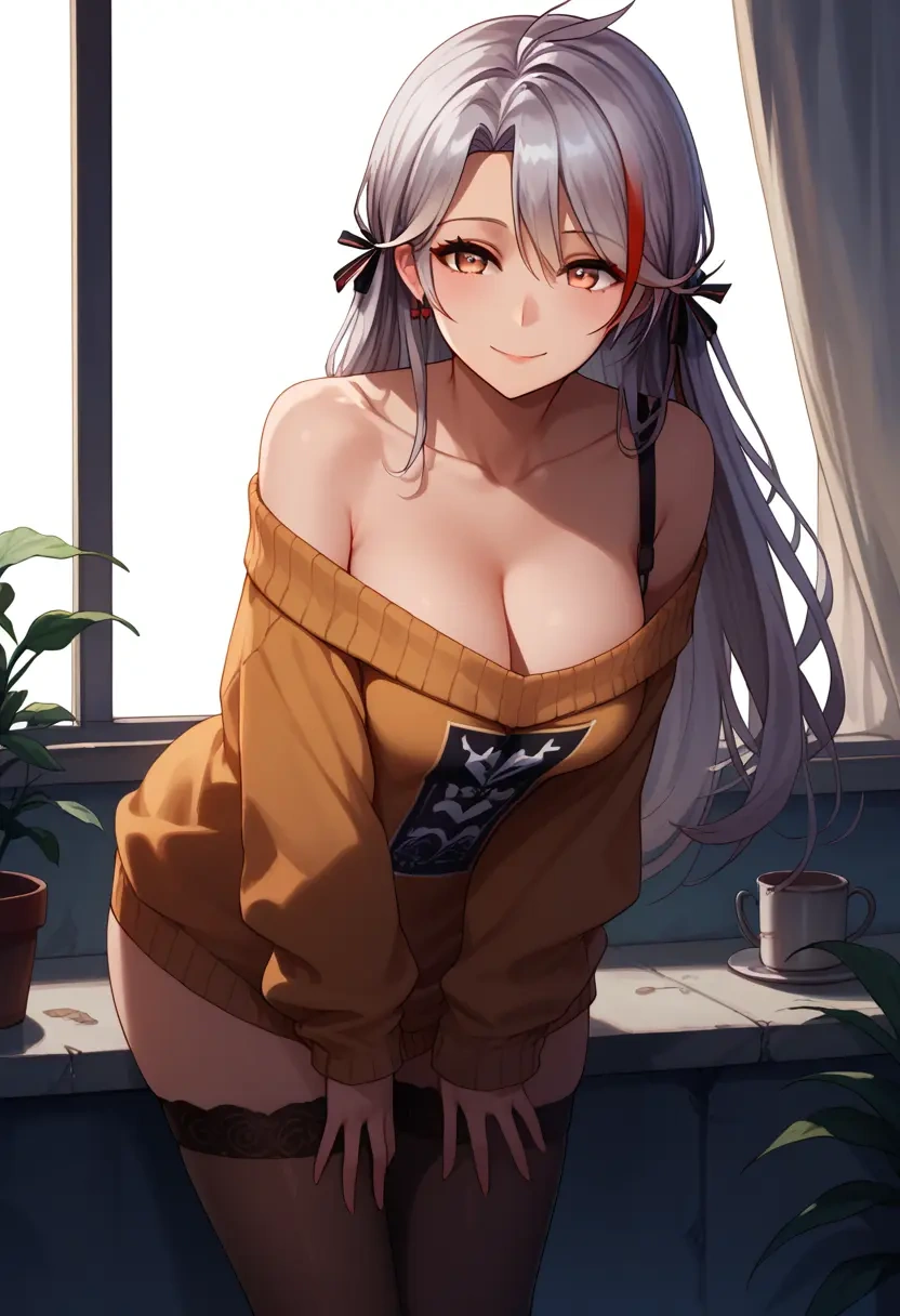 azur_lane,prinz_eugen_(unfading_smile)_(azur_lane),off-shoulder,sweater  - 