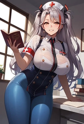 azur_lane,prinz_eugen_(unfading_smile)_(azur_lane),nurse  - AI generated anime art