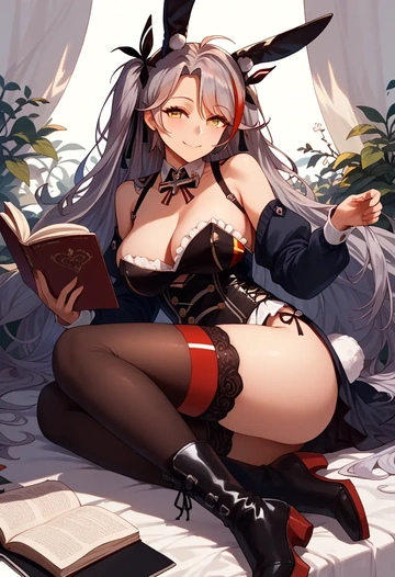 azur_lane,prinz_eugen_(unfading_smile)_(azur_lane),bunny girl  - AI generated anime art