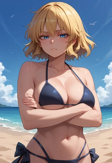 touhou,pyonta,black bikini  - AI generated anime art