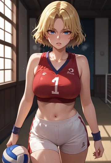 touhou,pyonta,volleyball uniform  - AI generated anime art