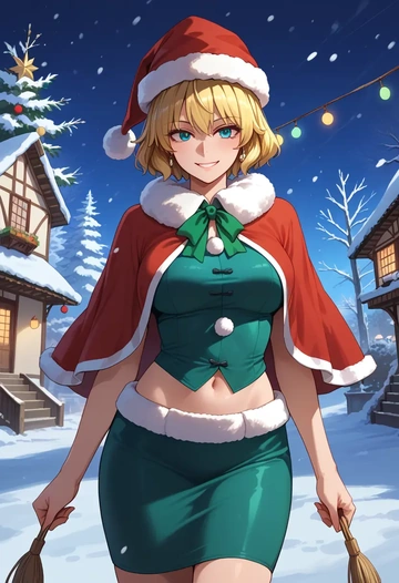 touhou,pyonta,Christmas,dress  - AI generated anime art