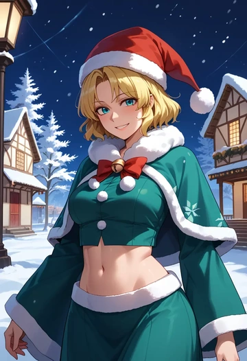 touhou,pyonta,Christmas,dress  - AI generated anime art