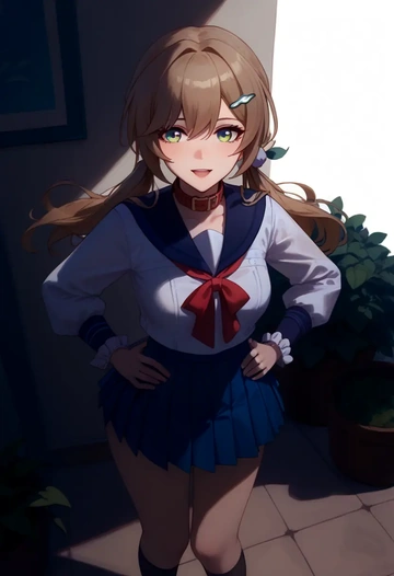 star rail,qingque,sailor, uniform  - AI generated anime art