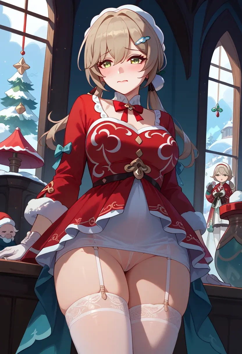 star rail,qingque,Christmas,sexy, stockings,  - 