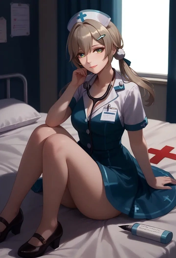 star rail,qingque,nurse  - AI generated anime art