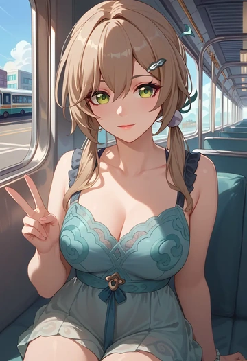 star rail,qingque,pajamas  - AI generated anime art