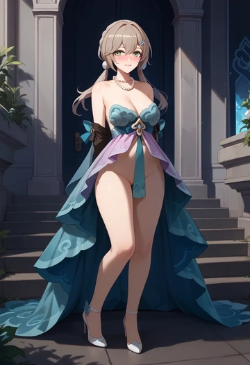 star rail,qingque,spring,elegant woman,wrap dress  - AI generated anime art