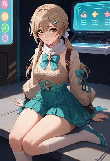 star rail,qingque,spring,student uniform,blouse  - AI generated anime art