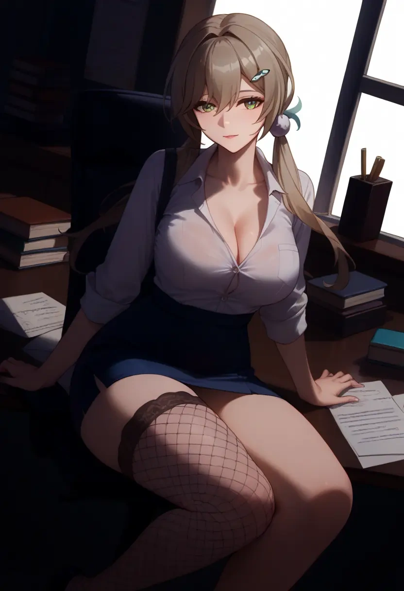 star rail,qingque,secretary,panties  - 