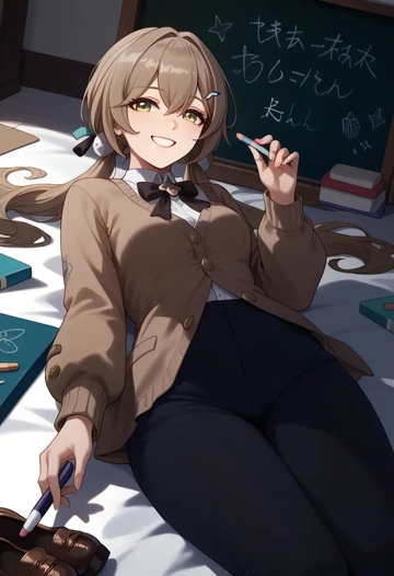 star rail,qingque,teacher, sweater  - AI generated anime art