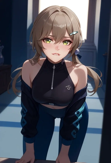 star rail,qingque,athletic,track suit  - AI generated anime art