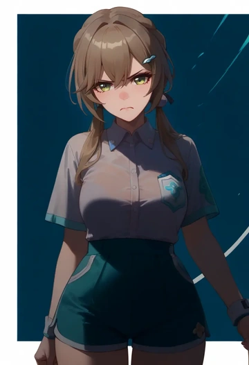 star rail,qingque,tennis polo,skort  - AI generated anime art