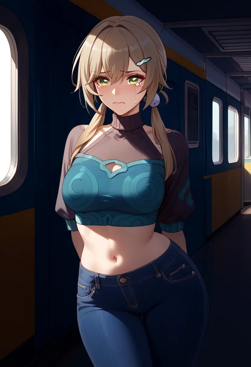 star rail,qingque,crop top  - 