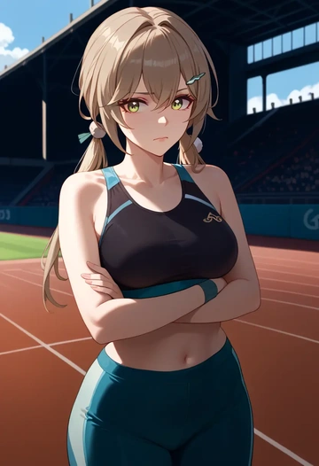 star rail,qingque,athletic,track suit  - AI generated anime art