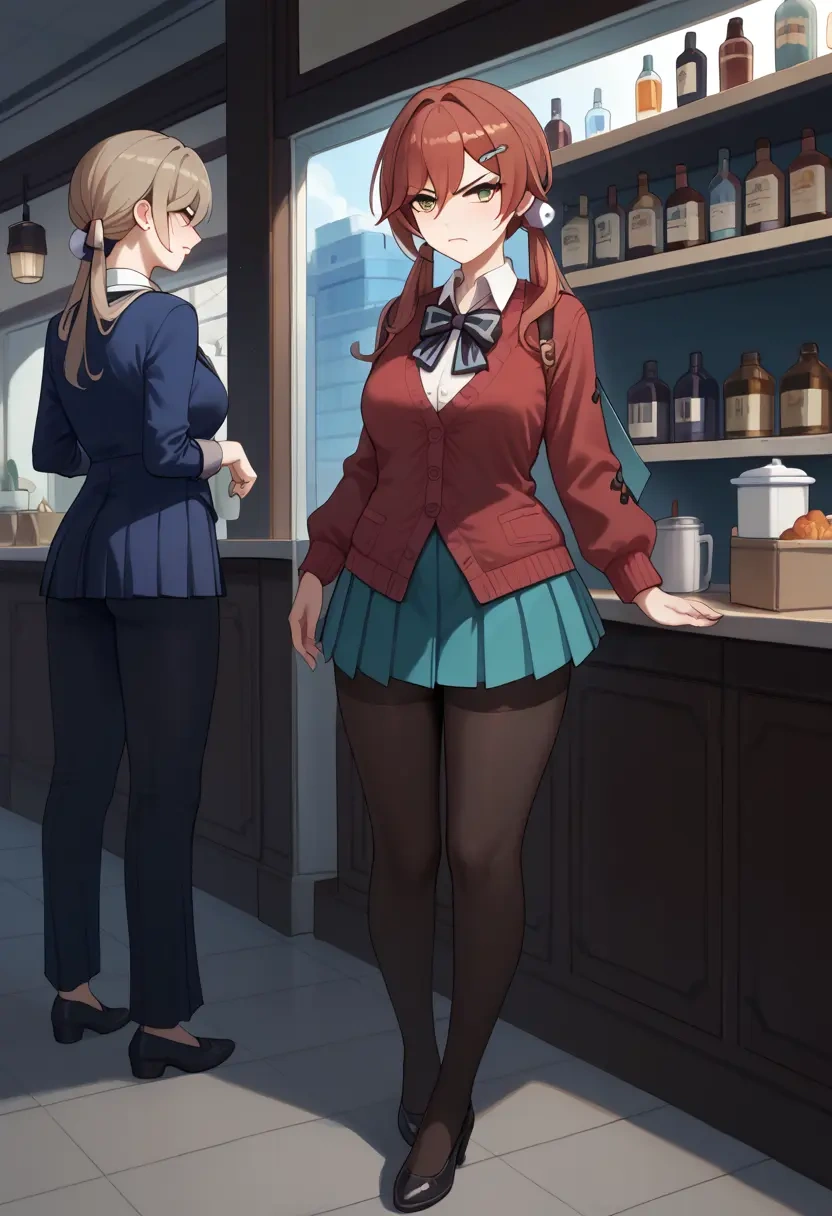 star rail,qingque,winter,student uniform,cardigan  - 