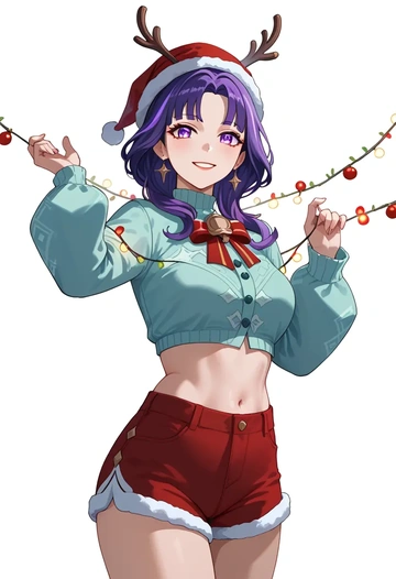 genshin_impact,qiqi_(genshin_impact),Christmas,red velvet shorts  - AI generated anime art