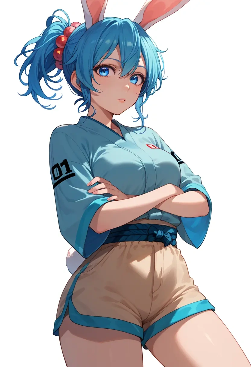 vocaloid,rabbit_yukine,jogger shorts,oversized tank  - 