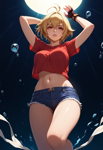 blazblue,rachel_alucard,denim shorts  - AI generated anime art