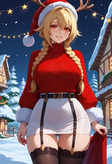 blazblue,rachel_alucard,sweater,stockings,Thigh garters  - AI generated anime art