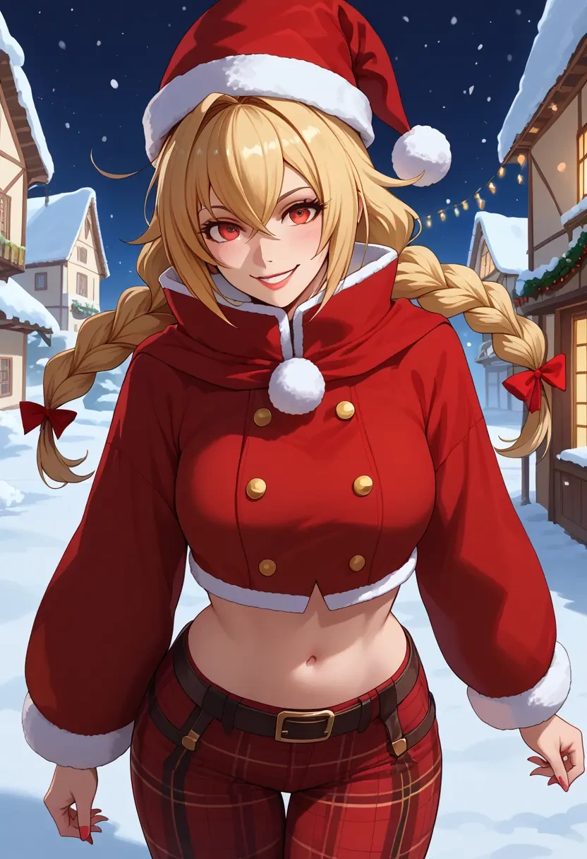 blazblue,rachel_alucard,Christmas,plaid trousers  - 