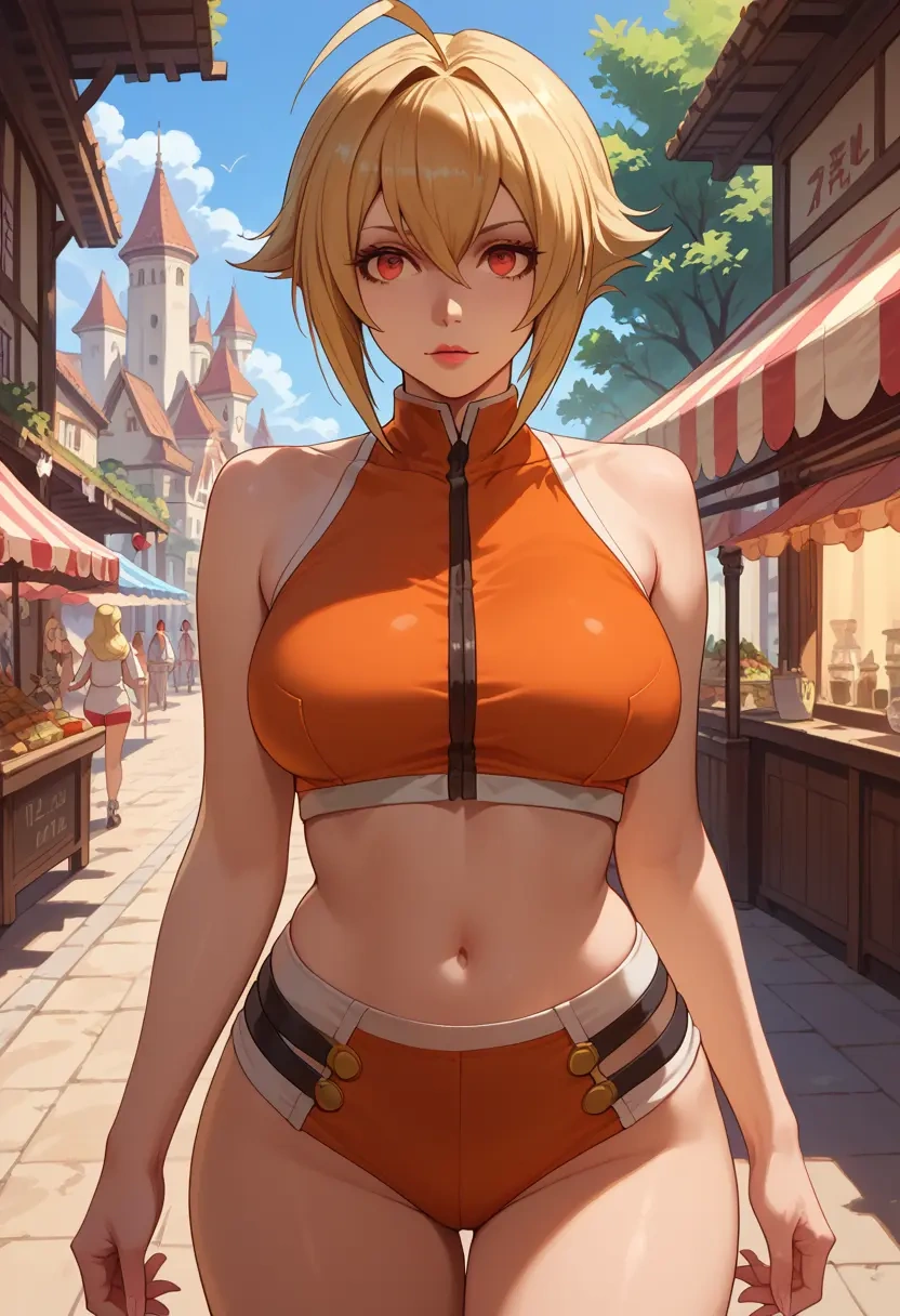 blazblue,rachel_alucard,tankini top,board shorts  - 