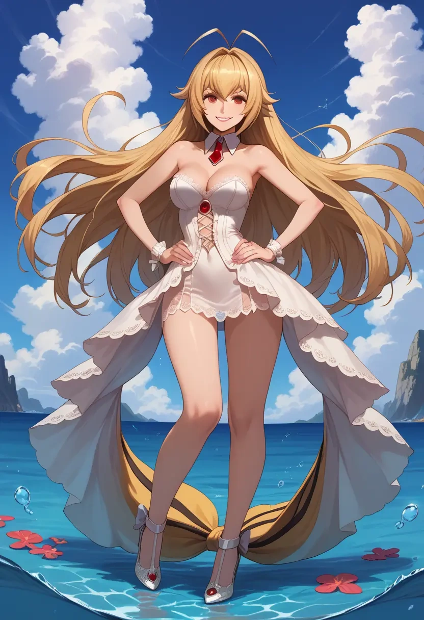 blazblue,rachel_alucard,gown,strapless,mermaid silhouette  - 