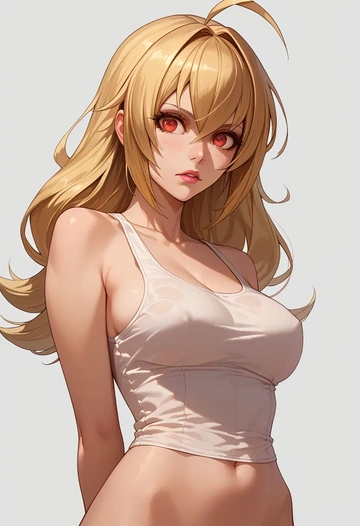 blazblue,rachel_alucard,tank top,mesh,cycling shorts  - AI generated anime art