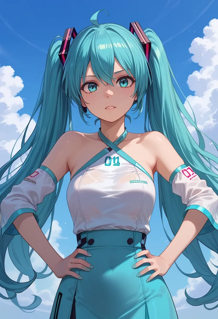 vocaloid,racing_miku,dress,halter,layered tulle  - 