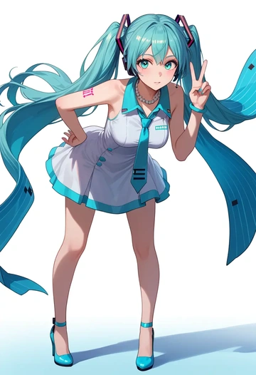 vocaloid,racing_miku,spring,elegant woman,wrap dress  - AI generated anime art