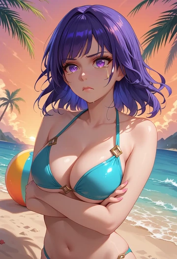 honkai_(series),raiden_mei,bikini  - AI generated anime art