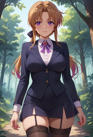 lyrical_nanoha,raising_heart,secretary, stockings  - AI generated anime art