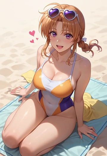 lyrical_nanoha,raising_heart,swimsuit,sexy  - AI generated anime art