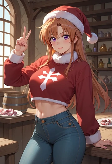 lyrical_nanoha,raising_heart,Christmas  - AI generated anime art