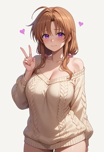 lyrical_nanoha,raising_heart,sweater  - AI generated anime art