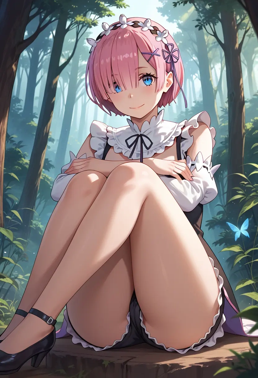 re_zero_kara_hajimeru_isekai_seikatsu,ram_(re_zero),leather,shorts  - 