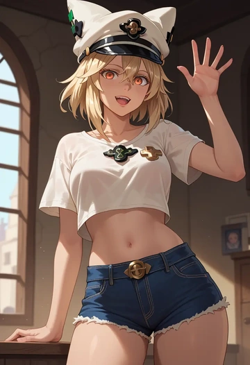 guilty_gear,ramlethal_valentine,denim shorts  - AI generated anime art